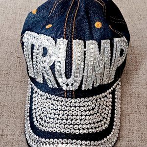 Trump BLING Denim Baseball Hat
